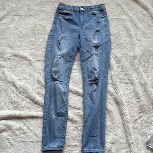 Garage Light Blue High Waisted Skinny Jeans 03